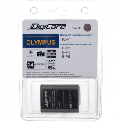 Аккумулятор для фотоаппарата DigiCare PLO-N1 / Olympus BLN-1, для OM-D E-M1, OM-D E-M5, PEN E-P5