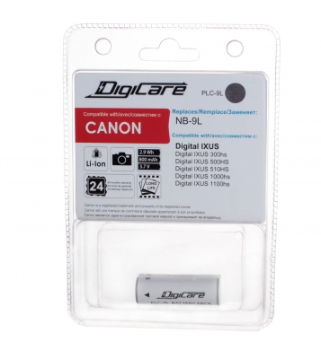 Аккумулятор для фотоаппарата DigiCare PLC-9L / NB-9L / IXUS 300HS, 500HS, 510HS, 1000HS, 1100HS