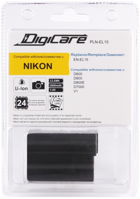 Аккумулятор для фотоаппарата DigiCare PLN-EL15 / EN-EL15 для D600, D800, D800E, D7000, Nikon 1 V1