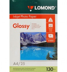 Бумага Lomond глянцевая односторонняя, A4, 130 г/м2, 25 листов